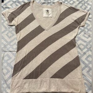 Route 66 Tan and Cream V-Neck Tunic Women’s Size XL